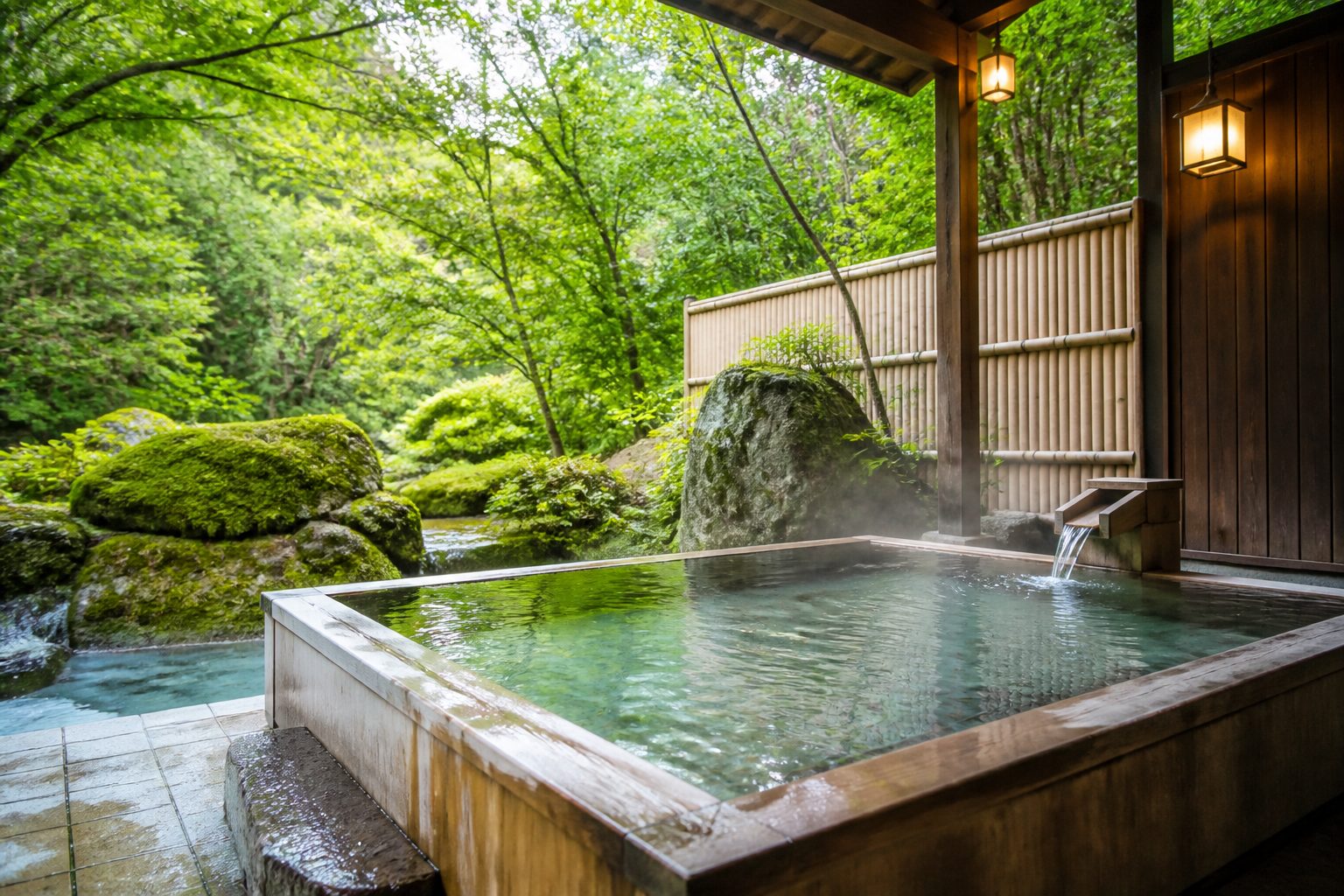 緑に囲まれた露天風呂(イメージ)
